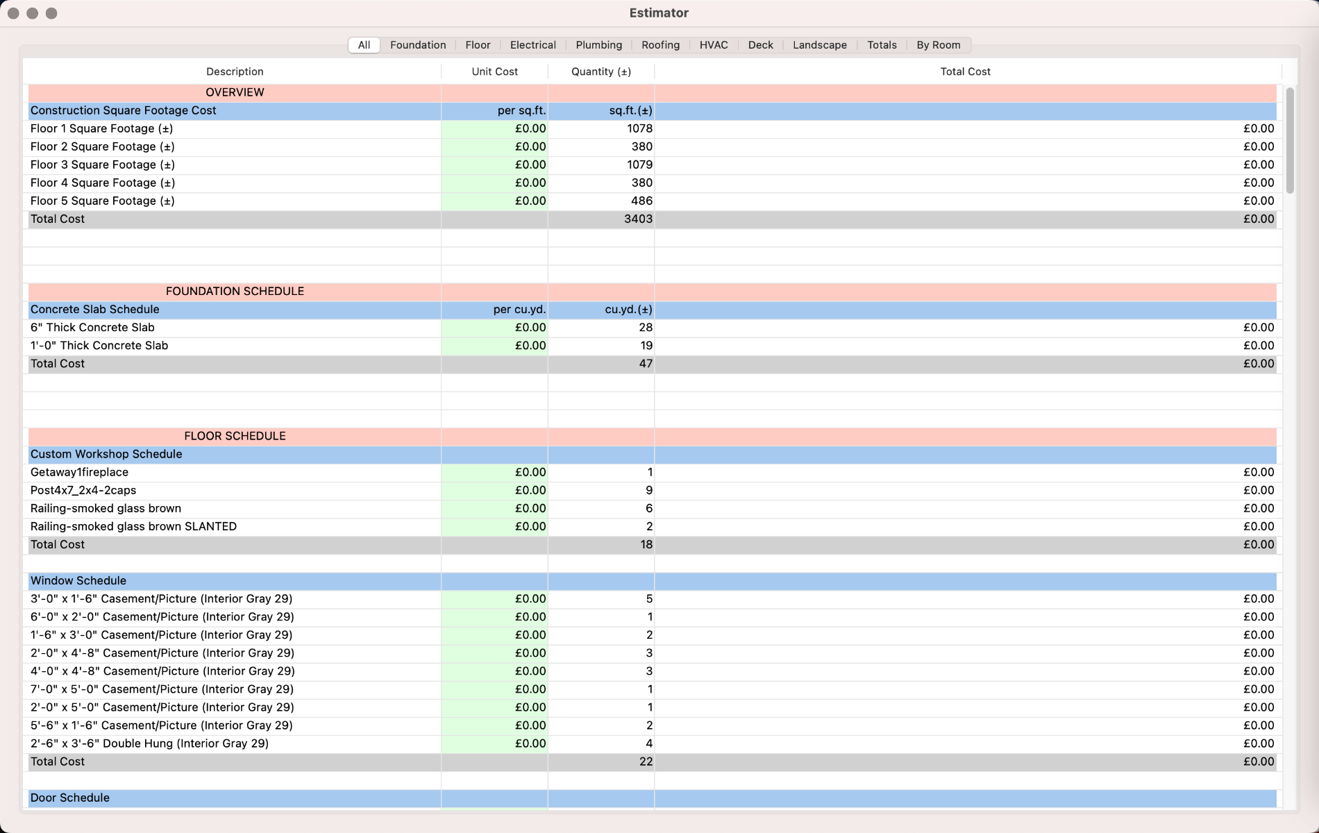 Cost Estimation Tool