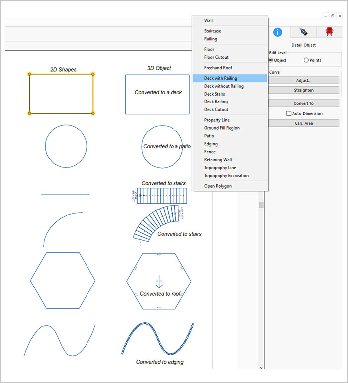 How do you make a 2D shape into a 3D shape?