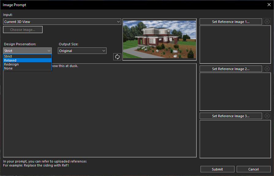 Selecting Relaxed Design Preservation option