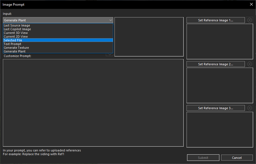 Select File option selected from the Input drop-down menu