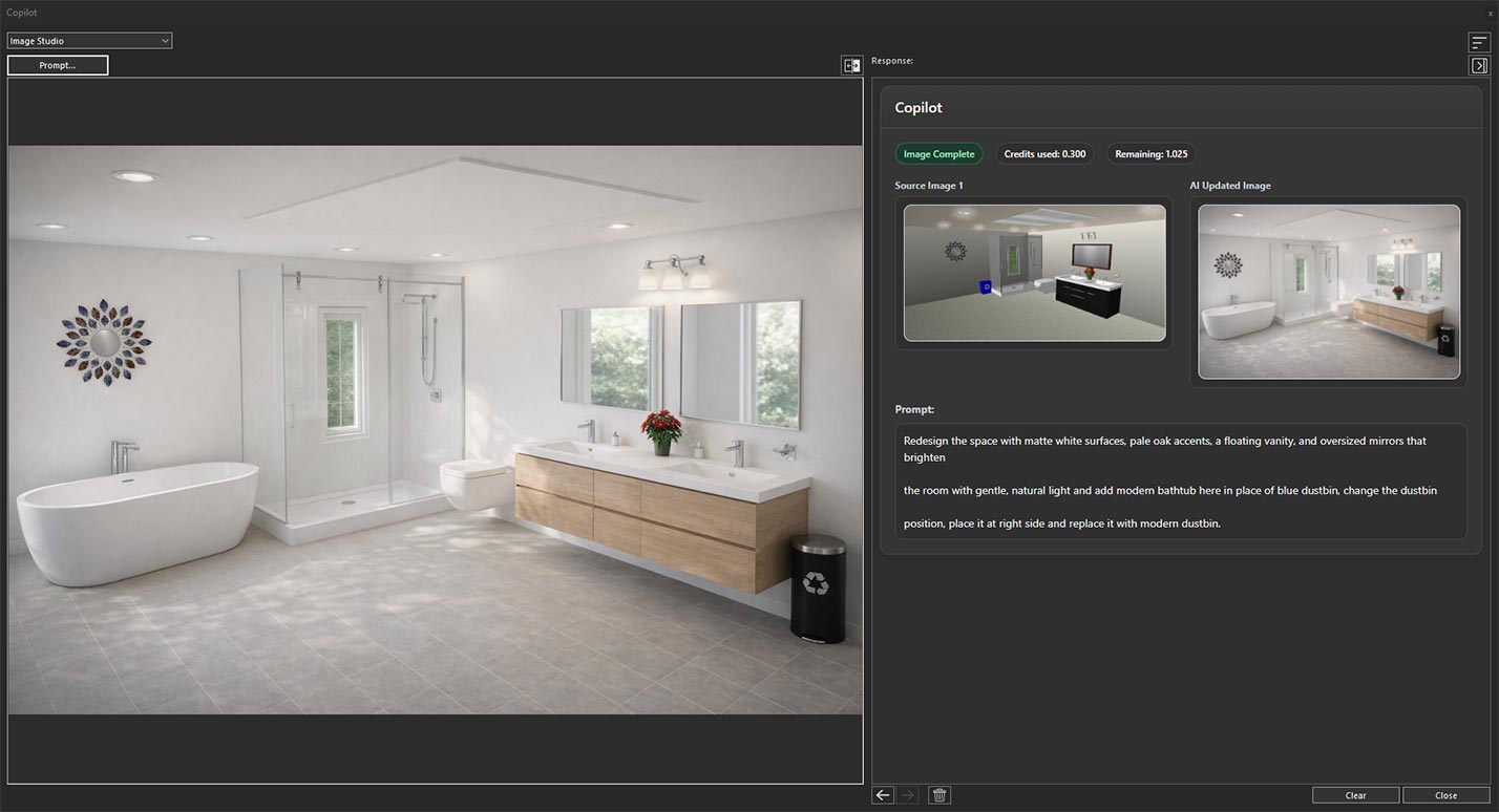AI-generated bathroom transformation result