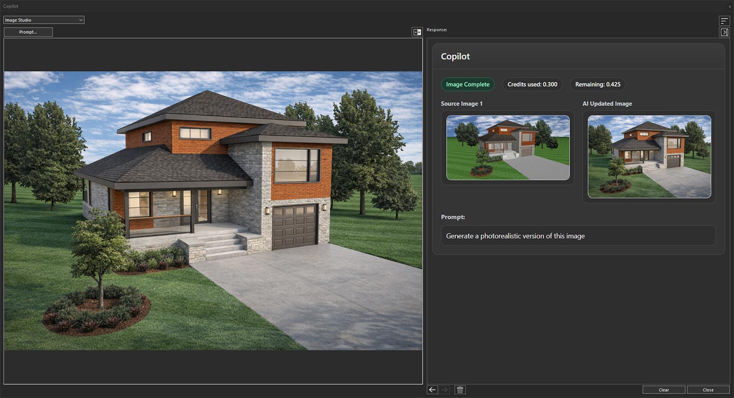 Generated design based on the applied prompt