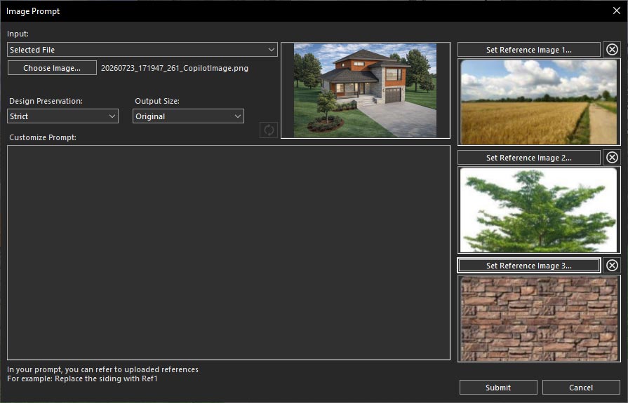 Add reference images using Set Reference Image options