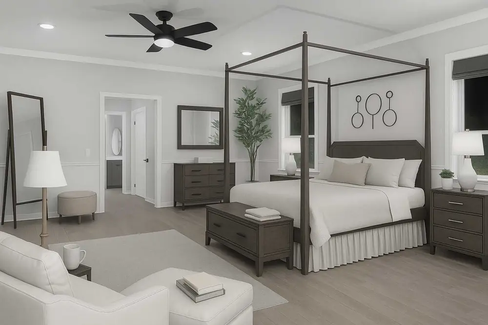Four-poster master bedroom
